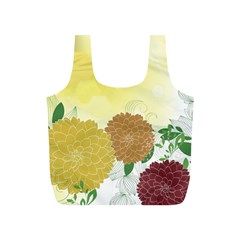 Abstract Flowers Sunflower Gold Red Brown Green Floral Leaf Frame Full Print Recycle Bags (s) 