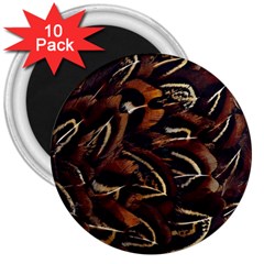 Feathers Bird Black 3  Magnets (10 Pack)  by Simbadda