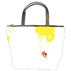 Fish Underwater Yellow White Bucket Bags by Simbadda