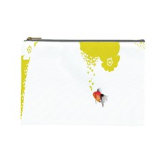 Fish Underwater Yellow White Cosmetic Bag (large)  by Simbadda