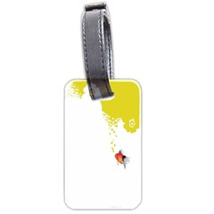 Fish Underwater Yellow White Luggage Tags (two Sides) by Simbadda