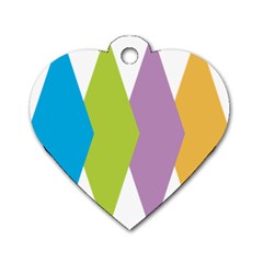 Chevron Wave Triangle Plaid Blue Green Purple Orange Rainbow Dog Tag Heart (one Side) by Alisyart