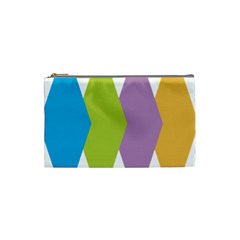Chevron Wave Triangle Plaid Blue Green Purple Orange Rainbow Cosmetic Bag (small)  by Alisyart