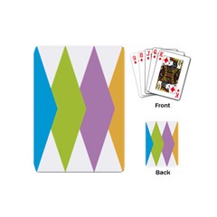 Chevron Wave Triangle Plaid Blue Green Purple Orange Rainbow Playing Cards (mini) 