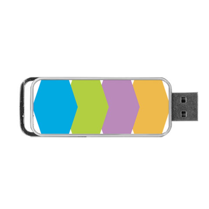 Chevron Wave Triangle Plaid Blue Green Purple Orange Rainbow Portable USB Flash (Two Sides)