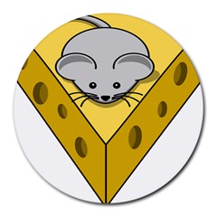 Cheese Mose Yellow Grey Round Mousepads by Alisyart