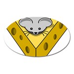 Cheese Mose Yellow Grey Oval Magnet Front