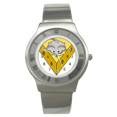 Cheese Mose Yellow Grey Stainless Steel Watch