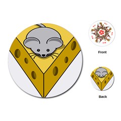 Cheese Mose Yellow Grey Playing Cards (round)  by Alisyart