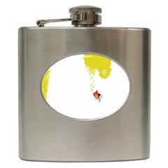 Fish Underwater Yellow White Hip Flask (6 Oz) by Simbadda