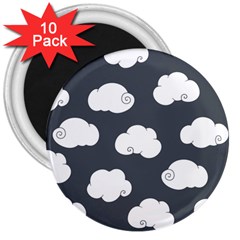 Cloud White Gray Sky 3  Magnets (10 Pack)  by Alisyart