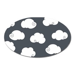 Cloud White Gray Sky Oval Magnet by Alisyart