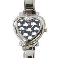 Cloud White Gray Sky Heart Italian Charm Watch by Alisyart