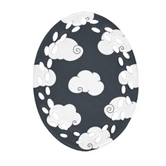 Cloud White Gray Sky Ornament (oval Filigree) by Alisyart