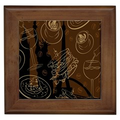 Coffe Break Cake Brown Sweet Original Framed Tiles by Alisyart