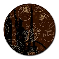 Coffe Break Cake Brown Sweet Original Round Mousepads by Alisyart