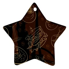 Coffe Break Cake Brown Sweet Original Ornament (star) by Alisyart