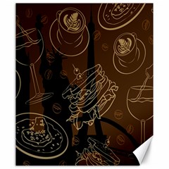 Coffe Break Cake Brown Sweet Original Canvas 20  X 24   by Alisyart