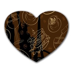 Coffe Break Cake Brown Sweet Original Heart Mousepads by Alisyart