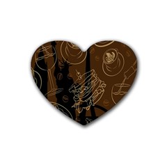 Coffe Break Cake Brown Sweet Original Heart Coaster (4 Pack)  by Alisyart