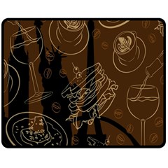 Coffe Break Cake Brown Sweet Original Double Sided Fleece Blanket (medium)  by Alisyart