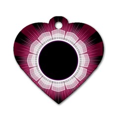 Circle Border Hole Black Red White Space Dog Tag Heart (one Side) by Alisyart