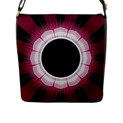 Circle Border Hole Black Red White Space Flap Messenger Bag (l)  by Alisyart