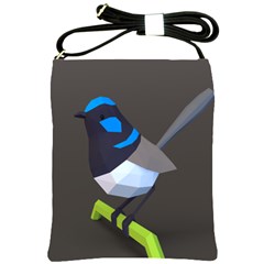 Animals Bird Green Ngray Black White Blue Shoulder Sling Bags by Alisyart