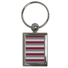 Fabric Line Red Grey White Wave Key Chains (rectangle) 