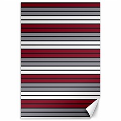 Fabric Line Red Grey White Wave Canvas 12  X 18  