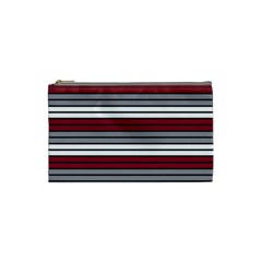 Fabric Line Red Grey White Wave Cosmetic Bag (small) 