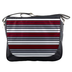 Fabric Line Red Grey White Wave Messenger Bags