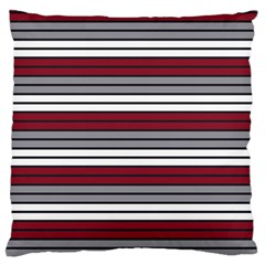 Fabric Line Red Grey White Wave Large Flano Cushion Case (one Side) by Alisyart