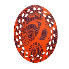 Enlarge Orange Purple Oval Filigree Ornament (two Sides) by Alisyart