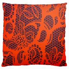 Enlarge Orange Purple Large Flano Cushion Case (one Side) by Alisyart