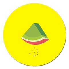 Fruit Melon Sweet Yellow Green White Red Magnet 5  (round) by Alisyart