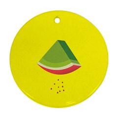 Fruit Melon Sweet Yellow Green White Red Round Ornament (two Sides)