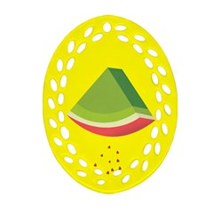 Fruit Melon Sweet Yellow Green White Red Ornament (oval Filigree)