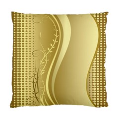 Golden Wave Floral Leaf Circle Standard Cushion Case (one Side)