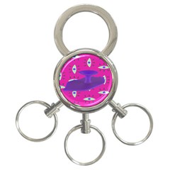 Eye Purple Pink 3-ring Key Chains