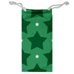 Green White Star Jewelry Bag