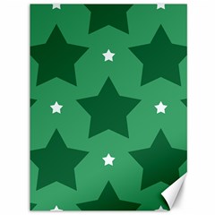 Green White Star Canvas 36  X 48  