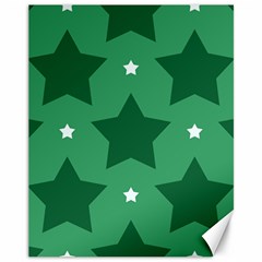 Green White Star Canvas 11  X 14   by Alisyart