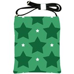 Green White Star Shoulder Sling Bags Front