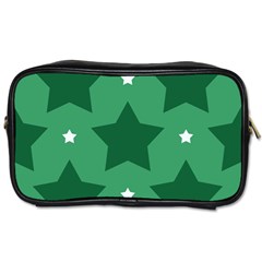 Green White Star Toiletries Bags