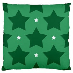 Green White Star Standard Flano Cushion Case (two Sides) by Alisyart