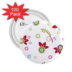 Floral Flower Rose Star 2 25  Buttons (100 Pack)  by Alisyart
