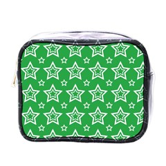 Green White Star Line Space Mini Toiletries Bags by Alisyart