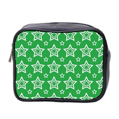 Green White Star Line Space Mini Toiletries Bag 2-side by Alisyart