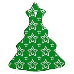 Green White Star Line Space Ornament (christmas Tree) 